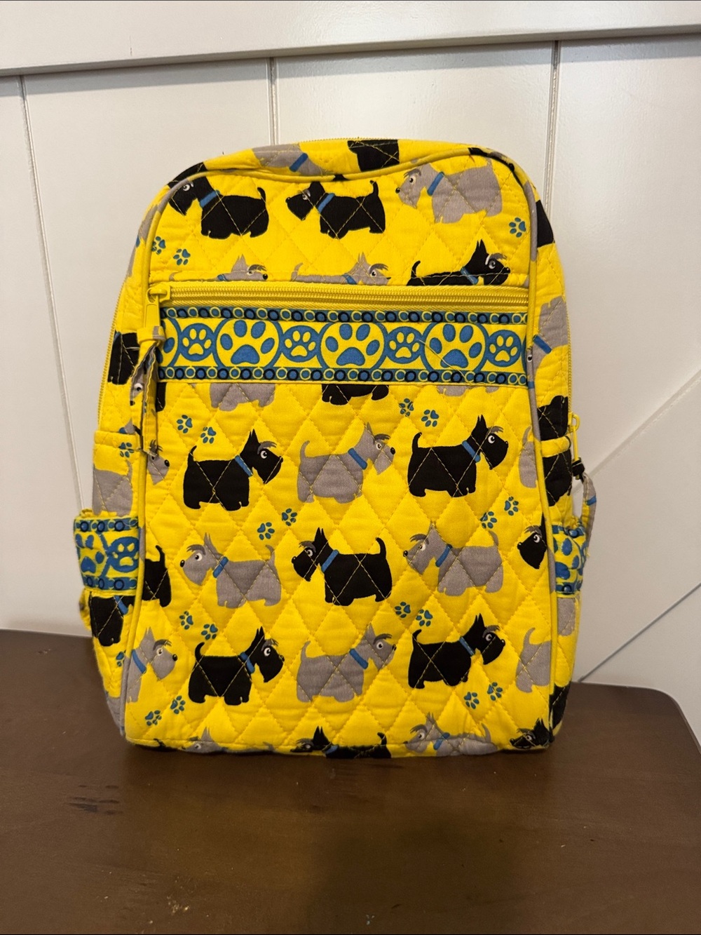 Yellow Quilted Mini Pet Pattern Backpack